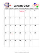 2020 Holiday Graphics Calendar with Holidays
