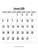 2020 Large-Number Calendar, Landscape