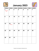 2023 Music Calendar with Holidays