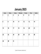 2023 Calendar, Landscape