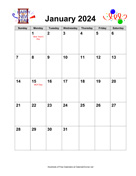 2024 Holiday Graphics Calendar with Holidays