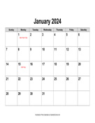 2024 Calendar, Landscape with Holidays
