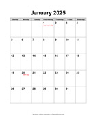 2025 Calendar with Holidays