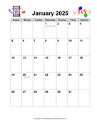 2025 Holiday Graphics Calendar with Holidays