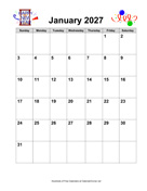 2027 Holiday Graphics Calendar