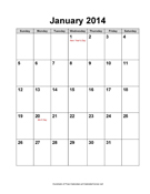 2014 Calendar with Holidays