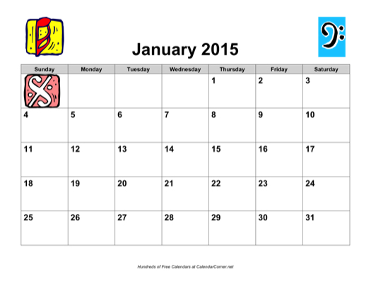 Free 15 Music Calendar Landscape