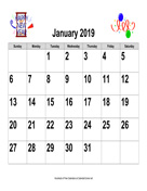 2019 Large-Number Holiday Graphics Calendar, Landscape