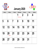 2020 Large-Number Holiday Graphics Calendar, Landscape with Holidays