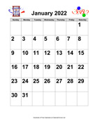 2022 Large-Number Holiday Graphics Calendar
