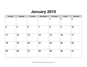 2015 Calendar, Landscape