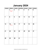 2024 Calendar with Holidays