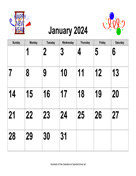 2024 Large-Number Holiday Graphics Calendar, Landscape