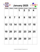 2025 Large-Number Holiday Graphics Calendar