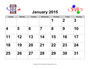 2015 Large-Number Holiday Graphics Calendar, Landscape