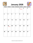 2026 Music Calendar with Holidays