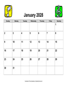 2028 Music Calendar, Landscape