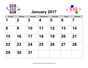 2017 Large-Number Holiday Graphics Calendar, Landscape